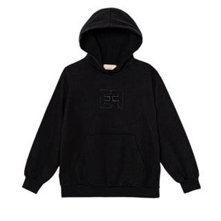 Elisabetta Franchi Felpa in cotone con cappuccio e logo EFFE156.0