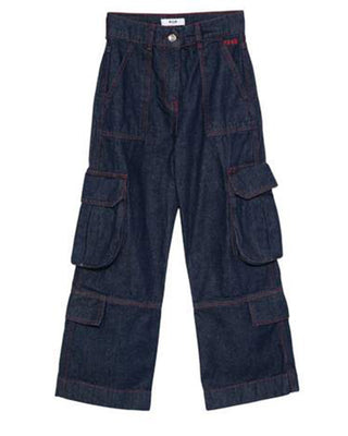 Msgm Jeans cargo a vita alta da ragazza F4MSJGDP013