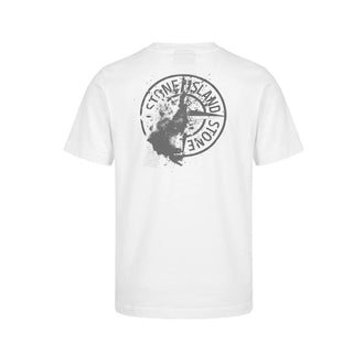 Stone Island T-shirt Bianca In Jersey Con Stampa L2S162100005/V0001 Per Bambino
